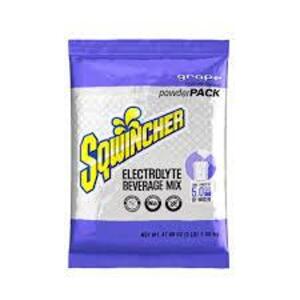 DESCRIPTION: (2) SPORTS DRINK CONCENTRATED BRAND/MODEL: SQWINCHER POWDER PAC INFORMATION: GRAPE SIZE: 5 GAL YIELD RETAIL$: $8.00 EA QTY: 2