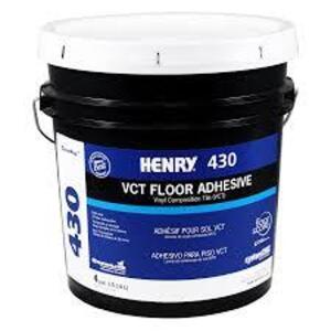 DESCRIPTION: (1) CLEAR FLOOR TILE ADHESIVE BRAND/MODEL: HENRY 430 SIZE: 4 GALLON RETAIL$: $77.85 EA QTY: 1