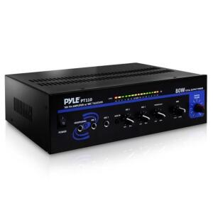 DESCRIPTION: (1) MICROPHONE PA MONO AMPLIFIER BRAND/MODEL: PYLE/PCA4 INFORMATION: USB/SD/FM/BT, MIC TALKOVER, 80W SIZE: 12.6’’ x 10’’ x 3.75’’ QTY: 1