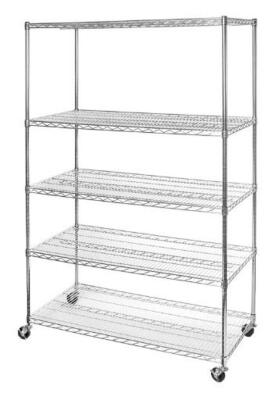 DESCRIPTION: (2) WIRE SHELVING UNIT BRAND/MODEL: SEVILLE/WEB564 INFORMATION: CHROME/5-TIER RETAIL$: 262.71 EACH SIZE: 72"H X 48"W X 24"D QTY: 2