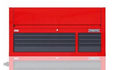 DESCRIPTION: (1) HEAVY DUTY TOP CHEST BRAND/MODEL: PROTO/JSTV5528CD08RG INFORMATION: GLOSS RED/TOTAL STORAGE CAPACITY: 18,522 CU-IN/6 TO 10-DRAWER RAN