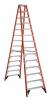 DESCRIPTION: (1) FIBERGLASS TWIN STEPLADDER BRAND/MODEL: WERNER/T7414 INFORMATION: LOAD CAPACITY: 300 LBS/ORANGE RETAIL$: 678.40 SIZE: 14'LADDER HEIGH