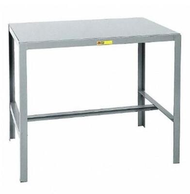 DESCRIPTION: (1) FIXED WORK TABLE BRAND/MODEL: LITTLE GIANT/MT1-2448-18 INFORMATION: GRAY/LOAD CAPACITY: 2,000 LBS RETAIL$: 212.72 SIZE: 24"D X 36"W X