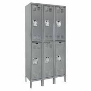 DESCRIPTION: (1) SET OF PREMIUM LOCKERSBRAND/MODEL: HALLOWELLINFORMATION: DARK GRAYSIZE: 3 WIDE, 2 TIER, APPROX 18" X 36" X 84"RETAIL$: $745.00 EAQTY: 1