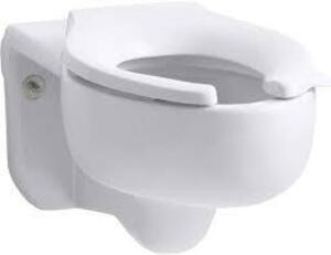 DESCRIPTION: (1) WALL MOUNTED TOILET BOWL BRAND/MODEL: KOHLER #4450-C-0 INFORMATION: WHITE, ELONGATED BOWL RETAIL$: $1018.09 EA QTY: 1