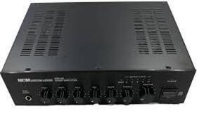 DESCRIPTION: (1) MIXER / AMPLIFIER BRAND/MODEL: MCM CUSTOM AUDIO #555-26050 RETAIL$: $239.00 EA QTY: 1