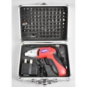 DESCRIPTION: (1) CORDLESS SCREWDRIVER AND BIT SET BRAND/MODEL: DURATOOL #22-14675 RETAIL$: $57.99 EA QTY: 1