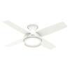 DESCRIPTION: (1) LOW PROFILE LIGHT FRESH CEILING FAN BRAND/MODEL: HUNTER FAN/59244 INFORMATION: WHITE/3-SPEED RETAIL$: 149.99 SIZE: 44"L X 44"W X 11.0