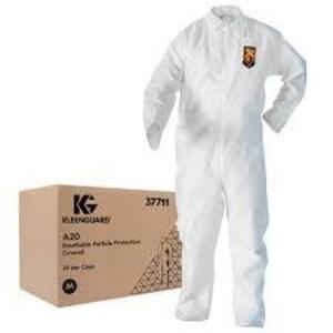 DESCRIPTION: (24) COVERALLS, BREATHABLE BRAND/MODEL: KLEENGUARD #4910301 INFORMATION: WHITE SIZE: MEDIUM RETAIL$: $130.00 TOTAL QTY: 24