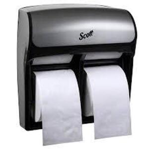 DESCRIPTION: (2) HIGH CAPACITY BATH TISSUE DISPENSER BRAND/MODEL: SCOTT #44519 INFORMATION: FAUX STAINLESS RETAIL$: $63.02 EA QTY: 2