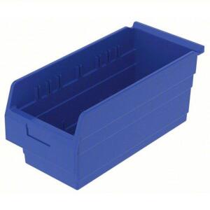 DESCRIPTION: (8) SHELF BIN BRAND/MODEL: AKRO-MILLS #40J892 INFORMATION: BLUE SIZE: 8 IN H X 17 5/8 IN L X 8 3/8 IN W RETAIL$: $15.63 EA QTY: 8