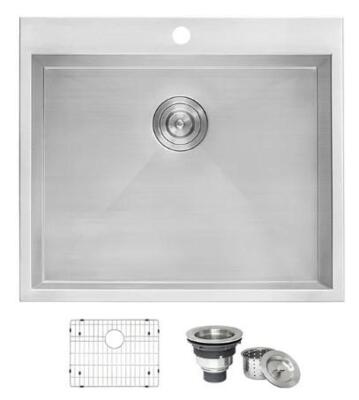 DESCRIPTION: (1) LAUNDRY UTILITY SINK BRAND/MODEL: RUVATI/RVU6010 INFORMATION: STAINLESS STEEL/16 GAUGE RETAIL$: 385.45 SIZE: 25" X 22" X 12" QTY: 1