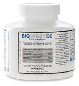 DESCRIPTION: (4) SURFACE SANITIZER BRAND/MODEL: BIOSPRAY D2 SIZE: 33.8 FL OZ RETAIL$: $21.00 EA QTY: 4