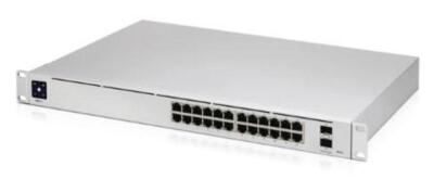 DESCRIPTION: (1) FULLY MANAGED GIGABIT SWITCH BRAND/MODEL: UNIF/US-24 INFORMATION: 24-PORTS/88 GBPS/WHITE/100-240VAC RETAIL$: 399.99 SIZE: 17.42" X 11