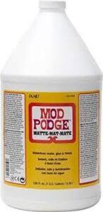 DESCRIPTION: (2) WATER BASED SEALER GLUE FINISH BRAND/MODEL: MOD PODGE INFORMATION: MATE SIZE: 1 GALLON RETAIL$: $37.45 EA QTY: 2