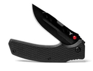 DESCRIPTION: (1) REPLACEABLE BLADE POCKET KNIFE BRAND/MODEL: TRUE UTILITY/TRU-FMK-0005 INFORMATION: BLACK OXIDE/DROP POINT BLADE RETAIL$: 34.99 SIZE: