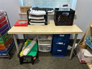 DESK WITH CONTENTS / NOT PRINTER