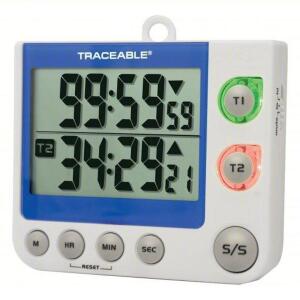 DESCRIPTION: (6) DUAL CHANNEL TIMER BRAND/MODEL: TRACEABLE #6KED8 INFORMATION: WHITE SIZE: 99 HR 59 MIN 59 SEC MAX., 1 SEC MIN. TIME SETTING, DUAL LCD