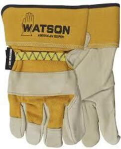 DESCRIPTION: (5) PREMIUM GRAIN COWHIDE LEATHER GLOVES BRAND/MODEL: WATSON GLOVES AMERICAN ROPER RETAIL$: $33.00 EA QTY: 5