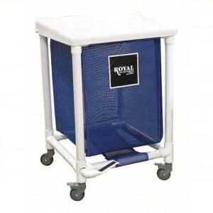 DESCRIPTION: (1) HAMPER BRAND/MODEL: ROYAL BASKET TRUCKS #20JK32 SIZE: Vinyl Mesh Liner, Blue, 150 lb Wt Capacity, 19 3/4 in Overall Lg, PVC RETAIL$: