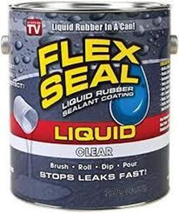 DESCRIPTION: (1) LIQUID RUBBER BRAND/MODEL: FLEX SEAL INFORMATION: CLEAR SIZE: 128 FL OZ RETAIL$: $85.00 EA QTY: 1