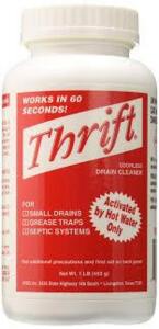 DESCRIPTION: (6) DRAIN CLEANER, ODORLESS BRAND/MODEL: THRIFT SIZE: 2 LBS RETAIL$: $40.00 EA QTY: 6