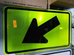 DESCRIPTION: (1) ALUMINUM DIRECTIONAL ARROW SIGN QTY: 1