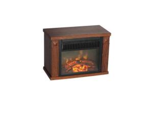 DESCRIPTION: (1) PORTABLE FIREPLACE BRAND/MODEL: EMF160 INFORMATION: WOOD GRAIN, 1200W, 4100BTU, 250SQFT COVERAGE RETAIL$: $105.99 SIZE: 6.75"L x 13.5