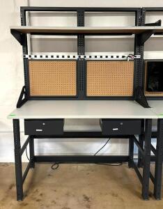 DESCRIPTION: WORKTABLE WITH ELECTRICAL HOOKUPS SIZE: 60"X30" LOCATION: BOTTOM FLOOR QTY: 1