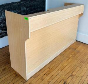 DESCRIPTION: 70" COMPOSITE RECEPTION DESK SIZE: 70"X22"X42" LOCATION: MAIN FLOOR QTY: 1