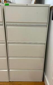 DESCRIPTION: 5-DRAWER FILING CABINET SIZE: 36"X18"X72" LOCATION: MAIN FLOOR QTY: 1