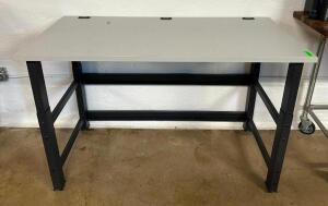 DESCRIPTION: ADJUSTABLE HEIGHT WORKTABLE SIZE: 60"X30" LOCATION: BOTTOM FLOOR QTY: 1