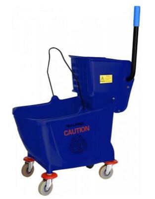 DESCRIPTION: (1) BUCKET WRINGER MOP BUCKET BRAND/MODEL: ALPINE INDUSTRIES/ALP462-BLU INFORMATION: BLUE/CAPACITY: 9 GAL/REMOVABLE SIDE WRINGER RETAIL$: