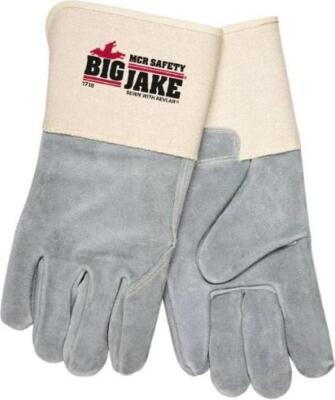 DESCRIPTION: (4) LEATHER WORK GLOVES BRAND/MODEL: MCR SAFETY/1718 INFORMATION: LIGHT BLUE & WHITE RETAIL$: 18.72 EACH SIZE: XL QTY: 4