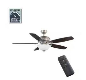 Southwind II 52 in. Indoor LED Brushed Nickel Ceiling Fan with Light Kit