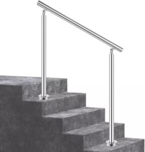 Minneer Stair Railing 1-3 Steps 304 Stainless Steel Handrail for Steps Outdoor