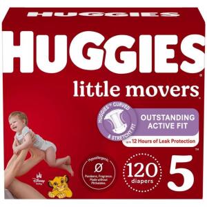 120 CT. BOX OF Huggies Little Movers Baby Disposable Diapers DISNEY BABY