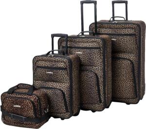 Jungle Softside Upright Luggage, Leopard, 4-Piece Set