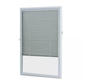 White Cordless Add On Enclosed Blind with 1/2 in. Wide Aluminum Blinds for 20 in. Width x 36 in. Length Door Window