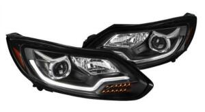 DESCRIPTION: (2) PROJECTOR HEADLIGHTS BRAND/MODEL: SPEC-D/2LHP-FOC12JM-SQ-OZ INFORMATION: BLACK/SEQUENTIAL LED TURN SIGNAL/FORD FOCUS 12-14 RETAIL$: 3