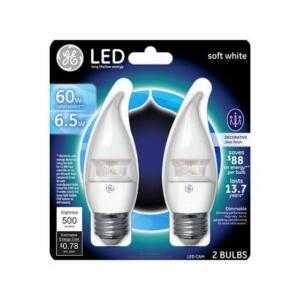 DESCRIPTION: (4) PACKS OF (2) LED BULB BRAND/MODEL: GE LIGHTING/17831 INFORMATION: 7-WATT/500 LUMENS RETAIL$: 17.43 PER PK OF 2 SIZE: 7.52"L X 6.5"W X