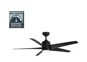 Mena 54 in. White Color Changing Integrated LED Indoor/Outdoor Matte Black Ceiling Fan