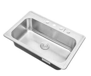 Top Mount Drop-In Stainless Steel 18-Gauge 33 in. x 22 in. x 9 in. Deep 4-Faucet Holes Single Bowl Kitchen Sink