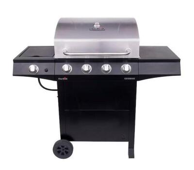 Performance Series Black 4-Burner Liquid Propane Gas Grill with 1 Side Burner