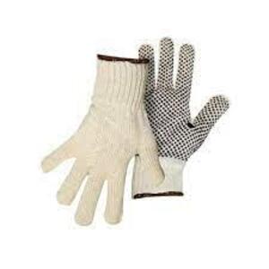 DESCRIPTION: (1) COTTON POLYESTER BLEND STRING KNIT GLOVES BRAND/MODEL: BOSS #1JP5521-B INFORMATION: WHITE RETAIL$: $15.00 SIZE: SIZE L QTY: 1