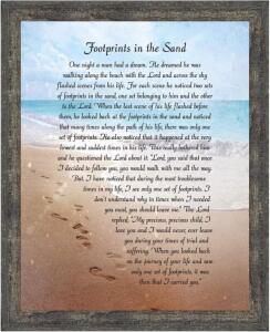 Footprints in the Sand Inspirational Wall Art