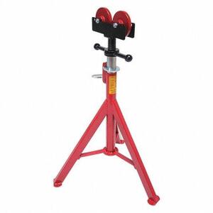 DESCRIPTION: (1) PIPE STAND WITH ROLLER HEAD BRAND/MODEL: ROTHENBERGER #53RF40 RETAIL$: $153.37 SIZE: 1/2 IN TO 16 IN PIPE CAPACITY 27-50 IN OVERALL H