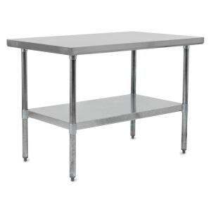 DESCRIPTION: (1) WORK TABLE WITH UNDERSHELF BRAND/MODEL: JOHN BOSS #FBLG4824 INFORMATION: STAINLESS RETAIL$: $215.49 SIZE: 48" QTY: 1