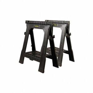 DESCRIPTION: (2) FOLDING SAWHORSE BRAND/MODEL: STANLEY #45JX49 INFORMATION: BLACK RETAIL$: $68.12 TOTAL SIZE: 27-1/2 X 1-15/16X31-1/2 QTY: 2