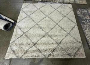 7'X7' IVORY GREY AREA RUG